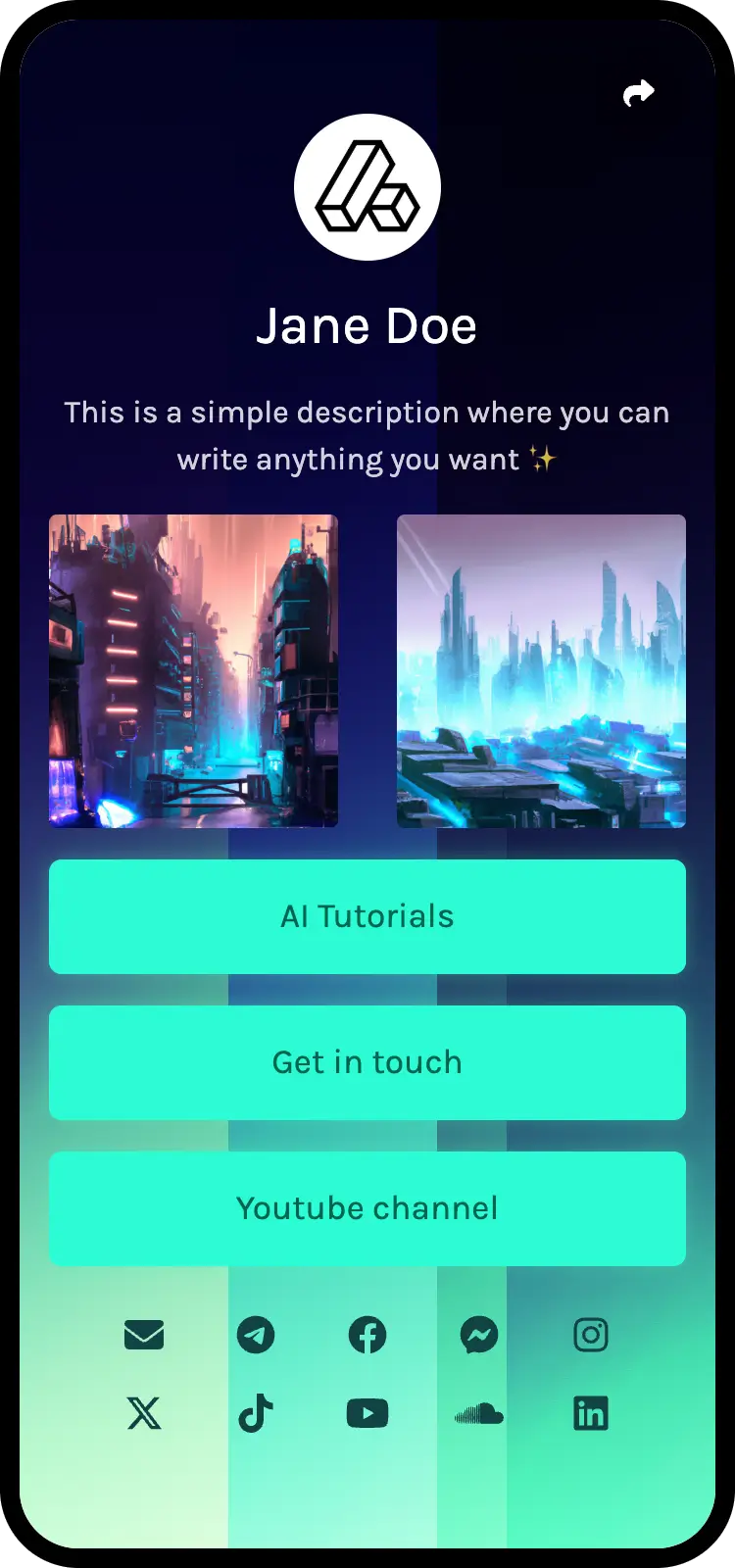 Captura de pantalla de ejemplos de página de biolink